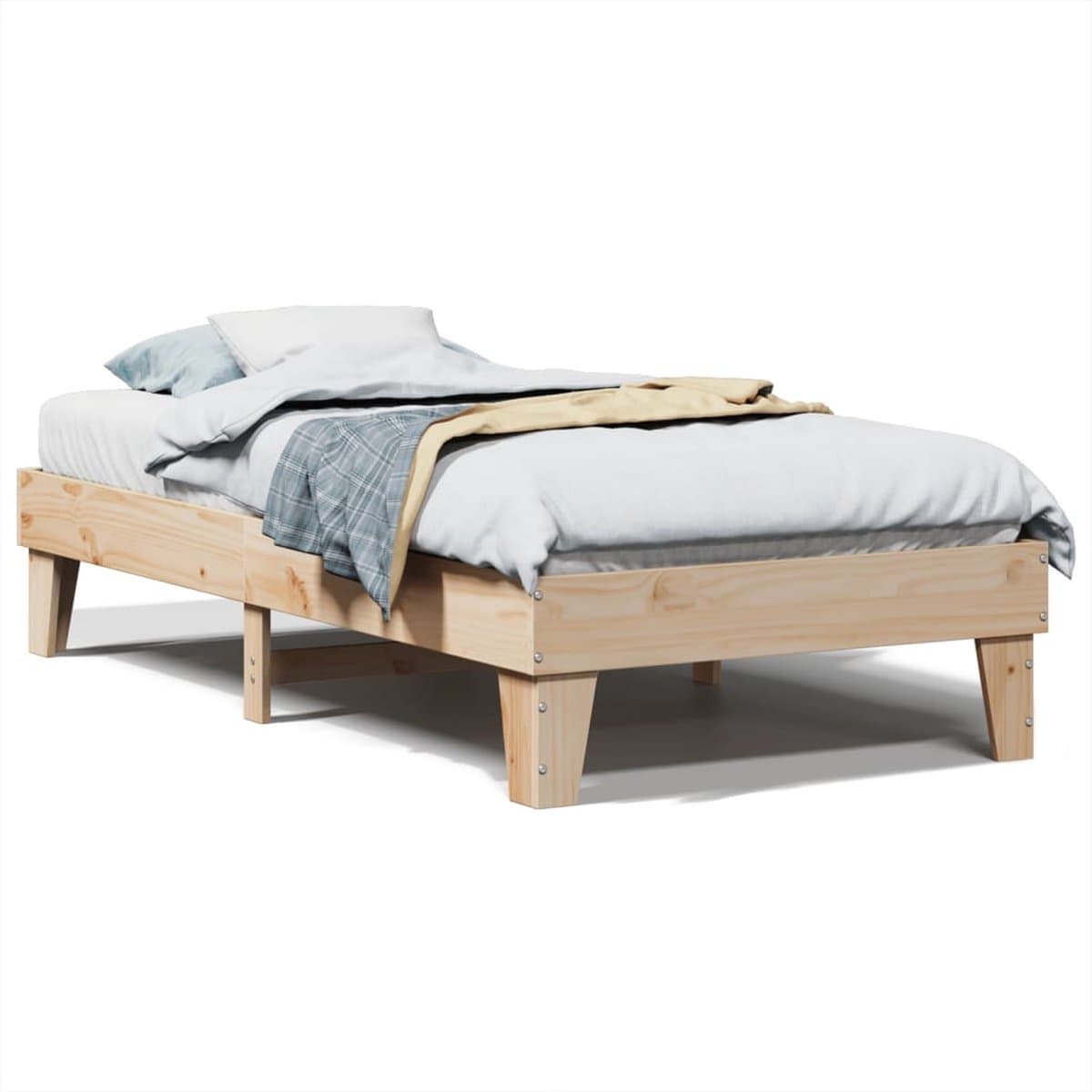 Een heerlijke nachtrust met dit grenenhouten bedframe ✨