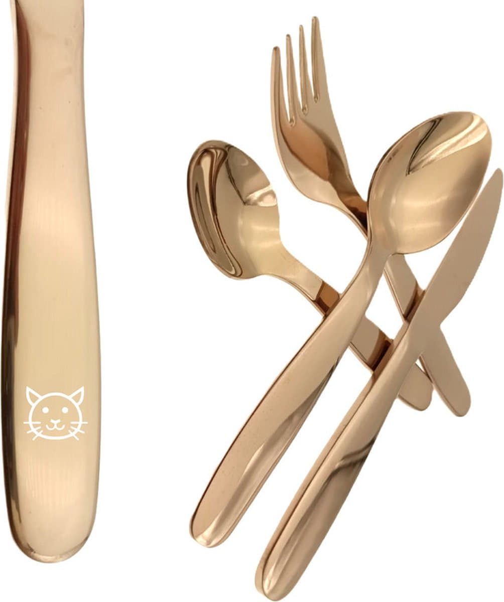 Purr-fect Rose Gold Cat Cutlery Gift