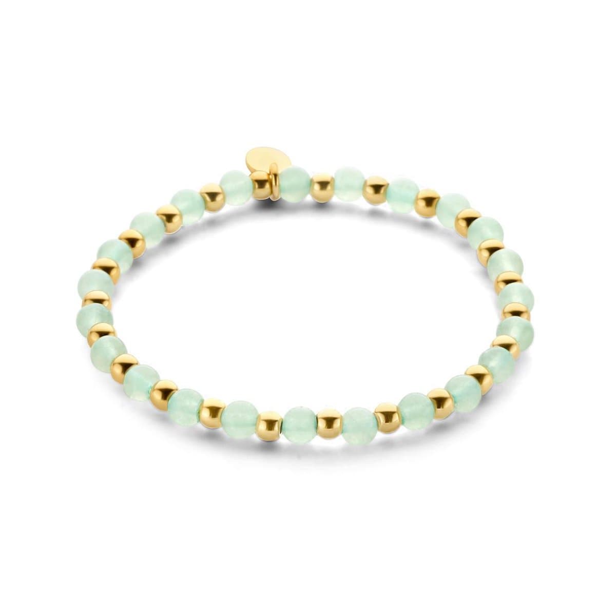 Goudkleurige Armband met Schitterende Groene Aventurijn