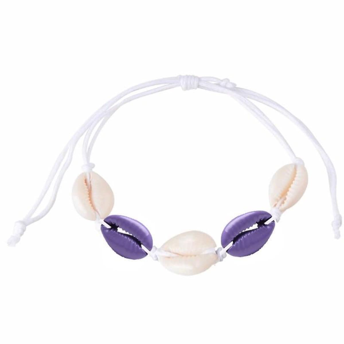 Trendy Schelpjes Armbandje Wit Paars