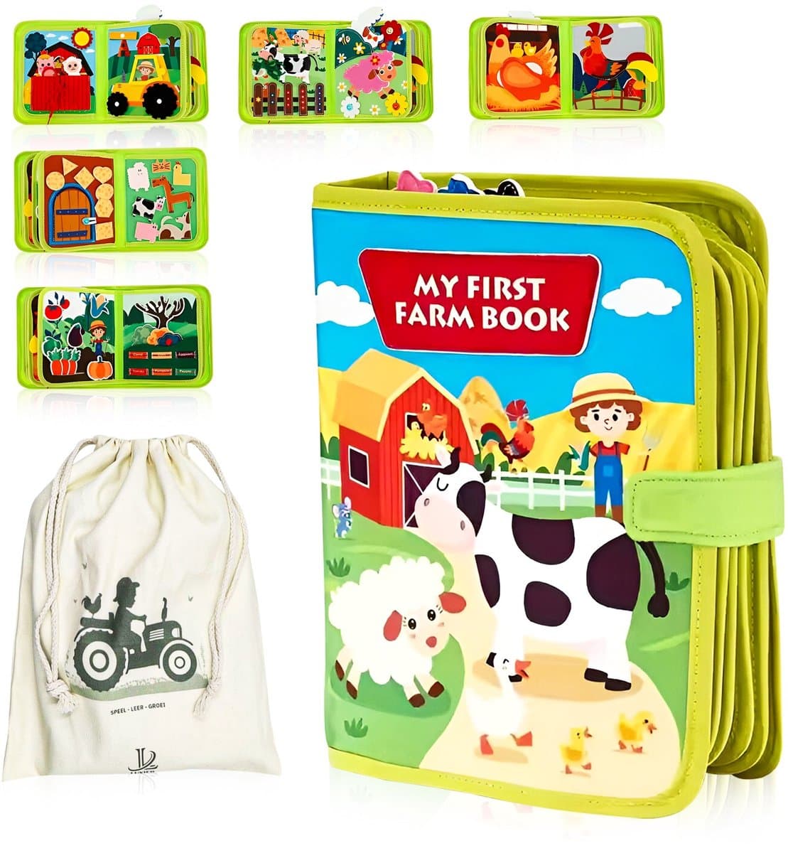 Luxier Busy Board Farm Boek: Educatief Cadeau!